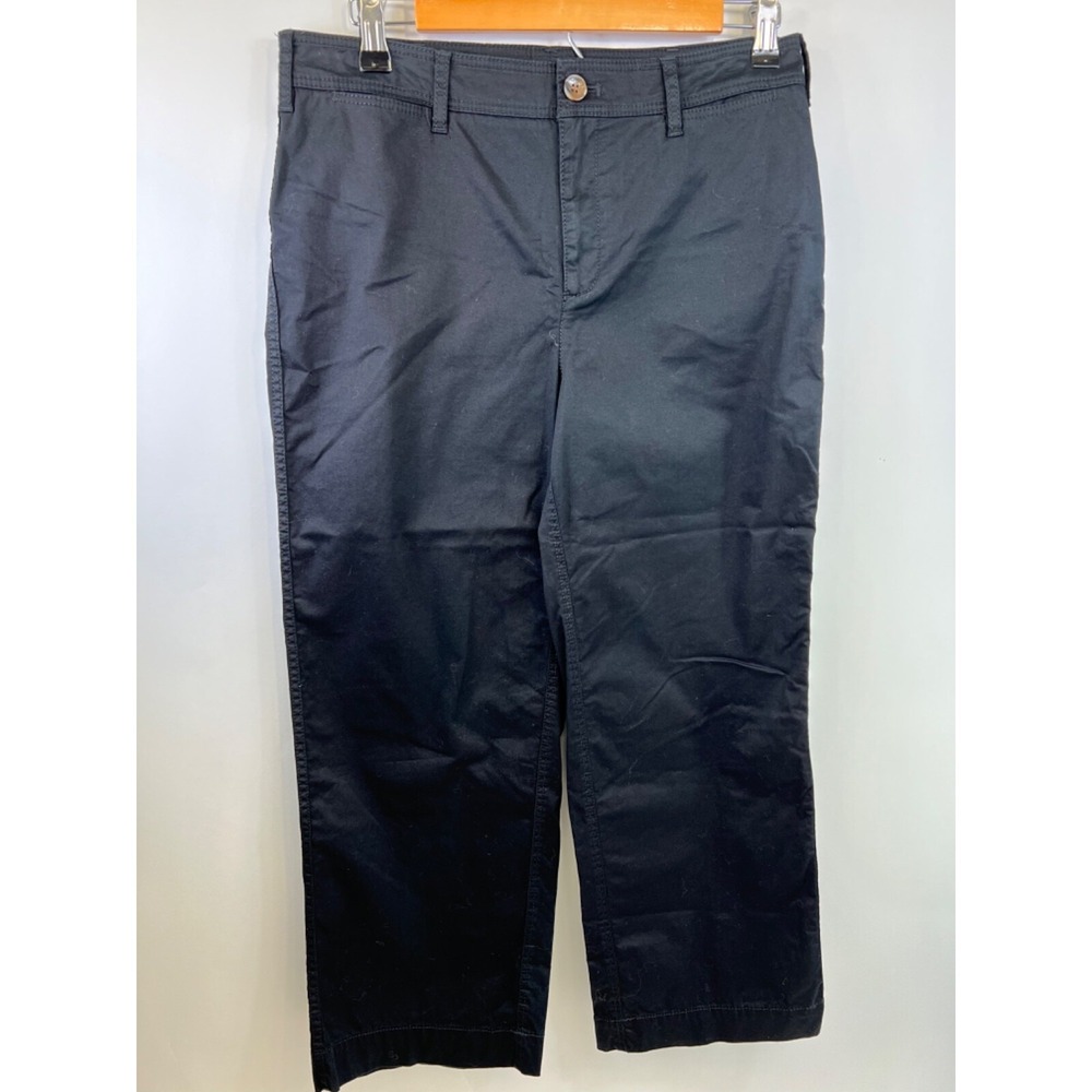 Chicos Black Button Closure‎ Crop Pants Womens Size 0 (Size 4)